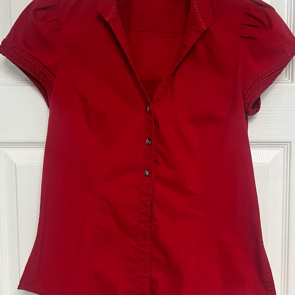 Express Women's Scarlet Button-Down Shirt